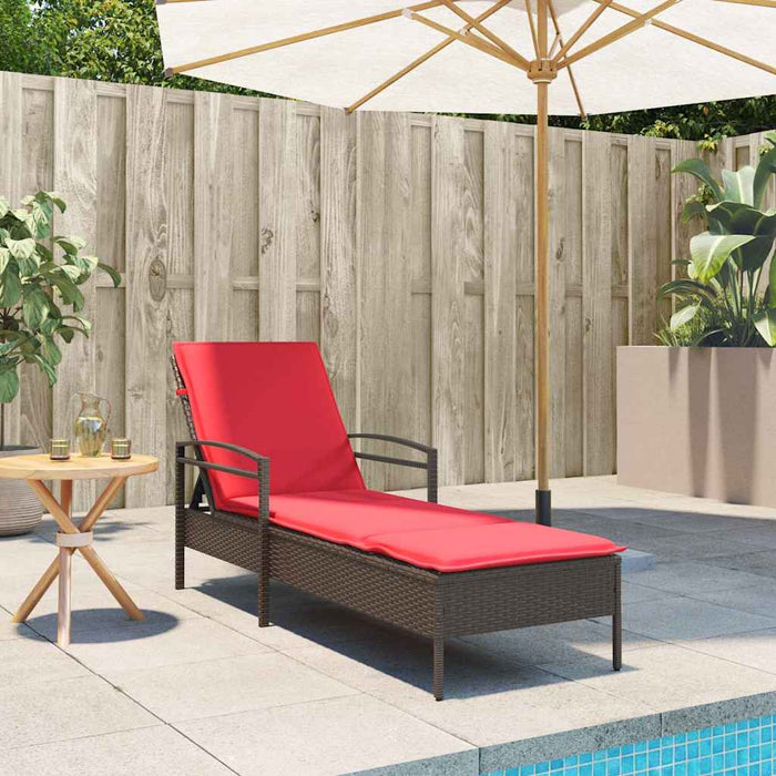 | Șezlong | cu pernă 1-persoană Maro 63 x 200 x 81 cm poliratan WALTI
