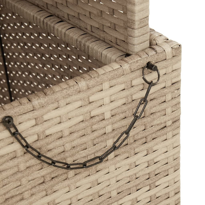 Masă de grădină, bej, 80x80x71 cm, poliratan și lemn de acacia - WALTI WALTI