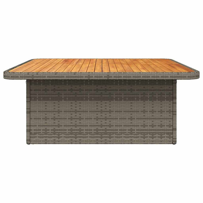 Masă de grădină, gri, 110x110x71 cm, poliratan și lemn acacia - WALTI WALTI