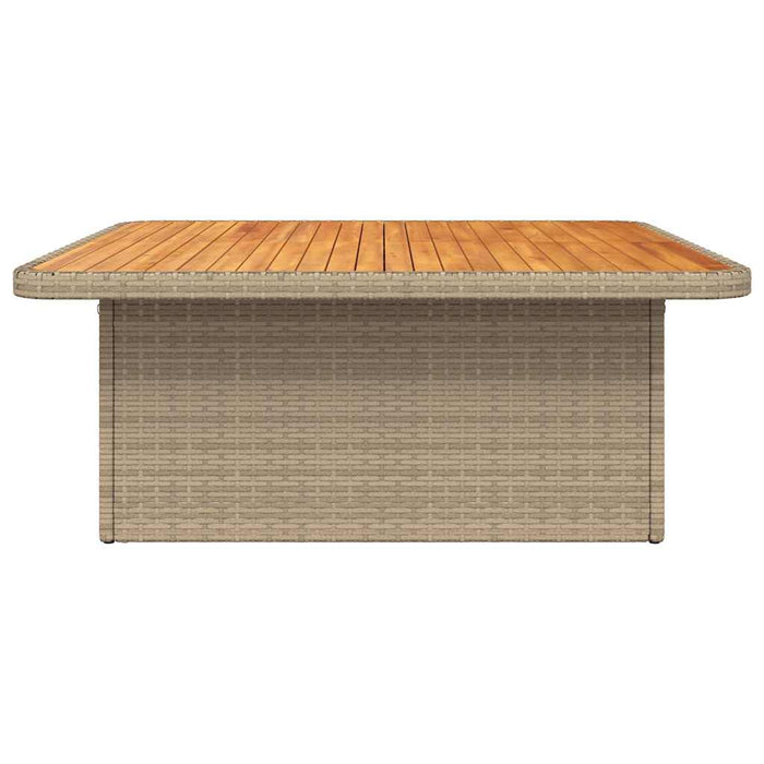 Masă de grădină, bej, 110x110x71 cm, poliratan și lemn acacia - WALTI WALTI
