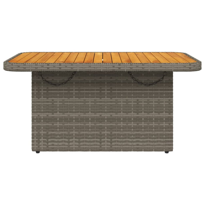 Masă de grădină, gri, 90x55x71 cm, poliratan și lemn de acacia - WALTI WALTI