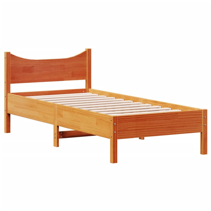 Cadru pat fără saltea, maro ceruit, 100x200 cm, lemn masiv pin - WALTI WALTI