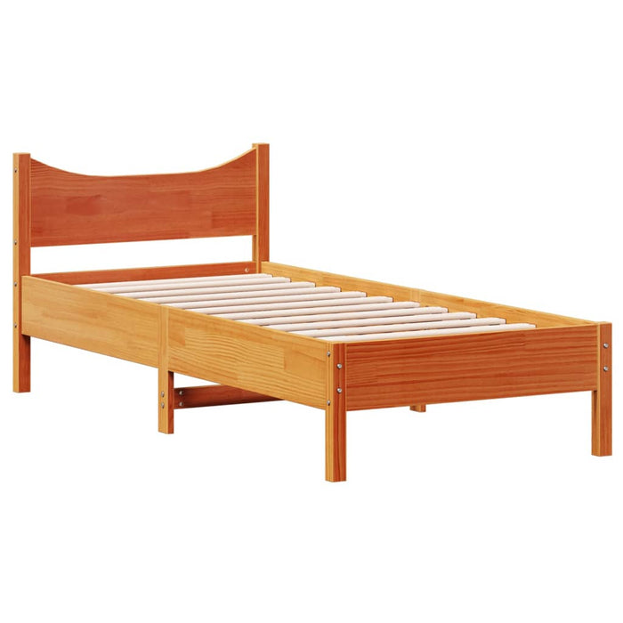 Cadru pat fără saltea, maro ceruit, 75x190 cm, lemn masiv pin - WALTI WALTI