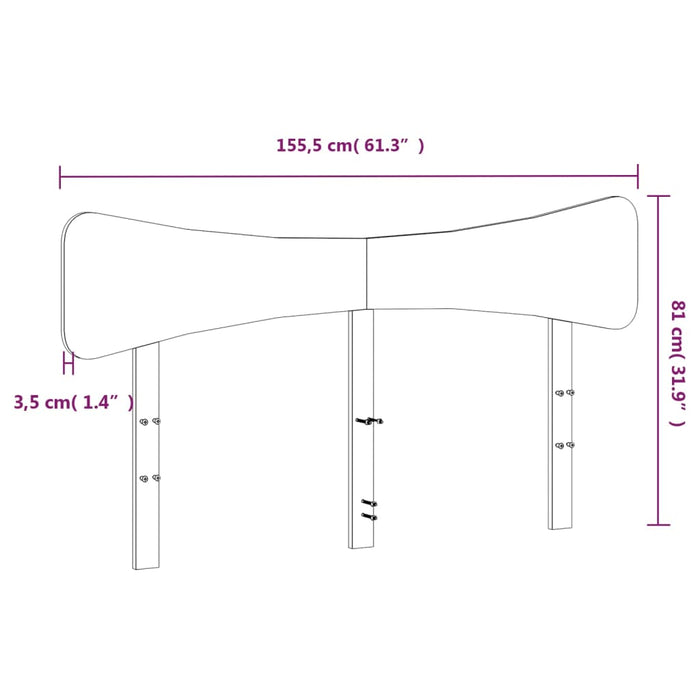 Tăblie de pat, maro ceruit, 150 cm, lemn masiv de pin - WALTI WALTI