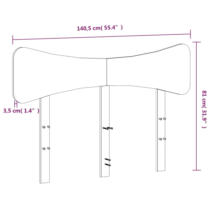 Tăblie de pat, alb, 135 cm, lemn masiv de pin - WALTI WALTI