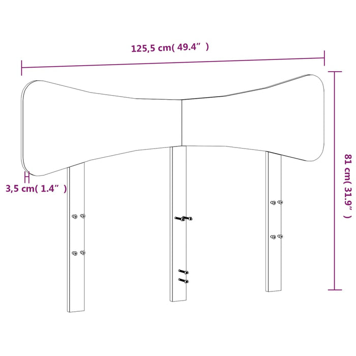 Tăblie de pat, maro ceruit, 120 cm, lemn masiv de pin - WALTI WALTI