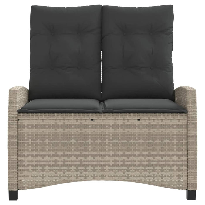 Bancă rabatabilă de grădină cu perne, gri deschis, poliratan - WALTI WALTI