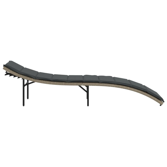 Șezlong cu pernă, gri deschis, 55x199x50 cm, poliratan - WALTI WALTI