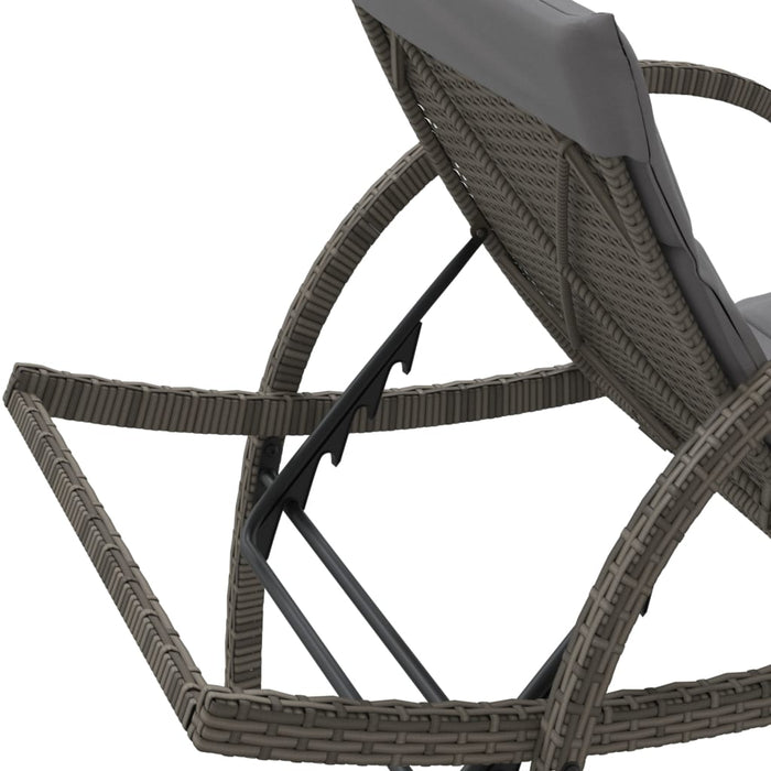 Șezlonguri, 2 buc., cu masă, gri, poliratan - WALTI WALTI