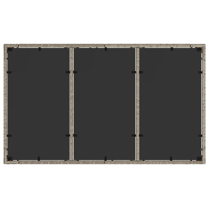 Masă grădină blat din sticlă gri deschis 150x90x75 cm poliratan - WALTI WALTI