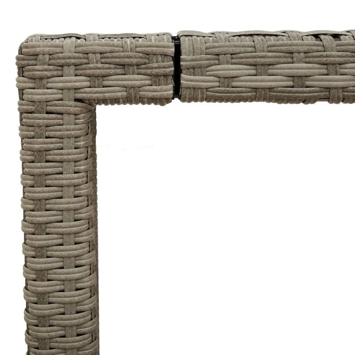 Masă grădină blat din sticlă gri deschis 150x90x75 cm poliratan - WALTI WALTI