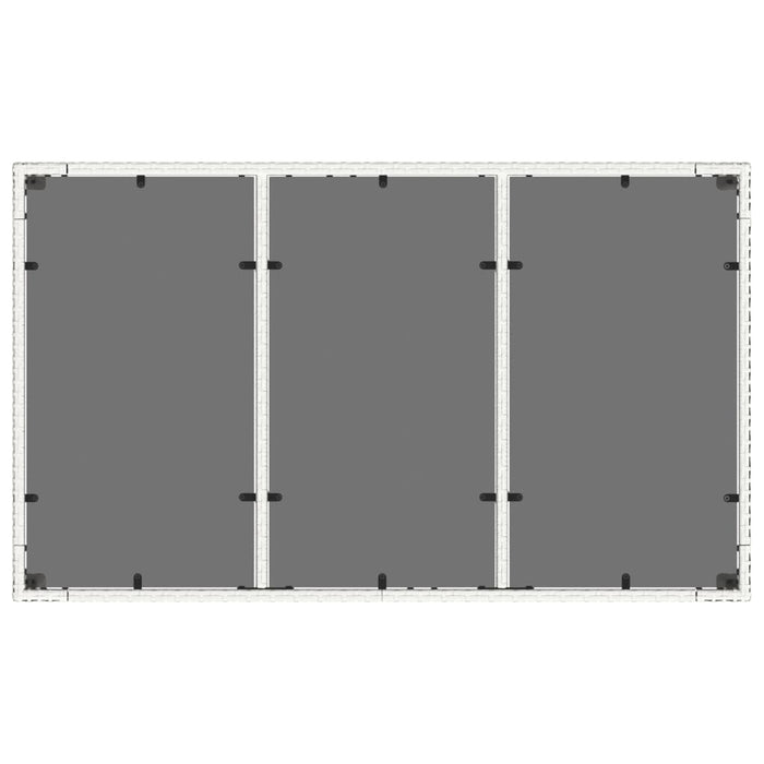 Masă grădină cu blat din sticlă, alb, 150x90x75 cm, poliratan - WALTI WALTI