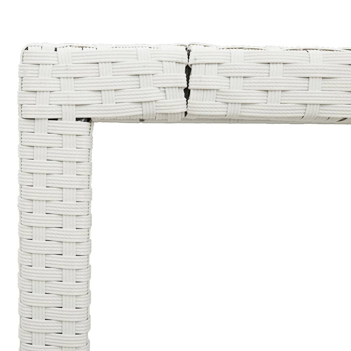 Masă grădină cu blat din sticlă, alb, 150x90x75 cm, poliratan - WALTI WALTI