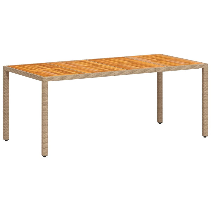 Masă de grădină, bej, 190x90x75 cm, poliratan și lemn de acacia - WALTI WALTI