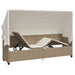 Șezlong cu baldachin și perne, bej-, poliratan - WALTI WALTI
