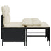 Set mobilier de grădină cu perne, 4 piese, negru, poliratan - WALTI WALTI