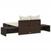 Șezlong dublu cu perne, maro, poliratan - WALTI WALTI