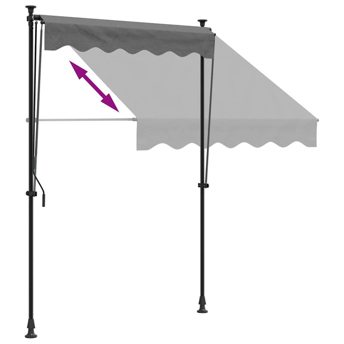 Copertină retractabilă, antracit, 150x150 cm, țesătură și oțel - WALTI WALTI