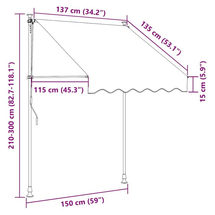 Copertină retractabilă, antracit, 150x150 cm, țesătură și oțel - WALTI WALTI