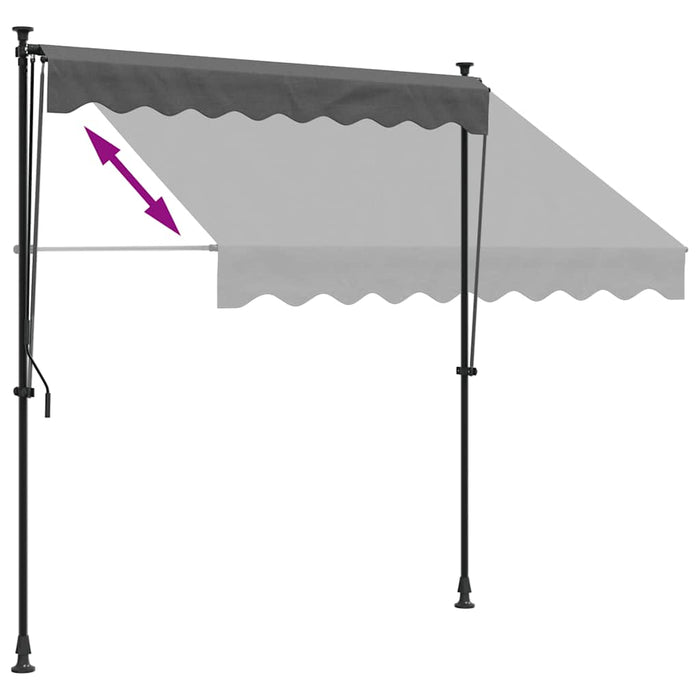 Copertină retractabilă, antracit, 200x150 cm, țesătură și oțel - WALTI WALTI