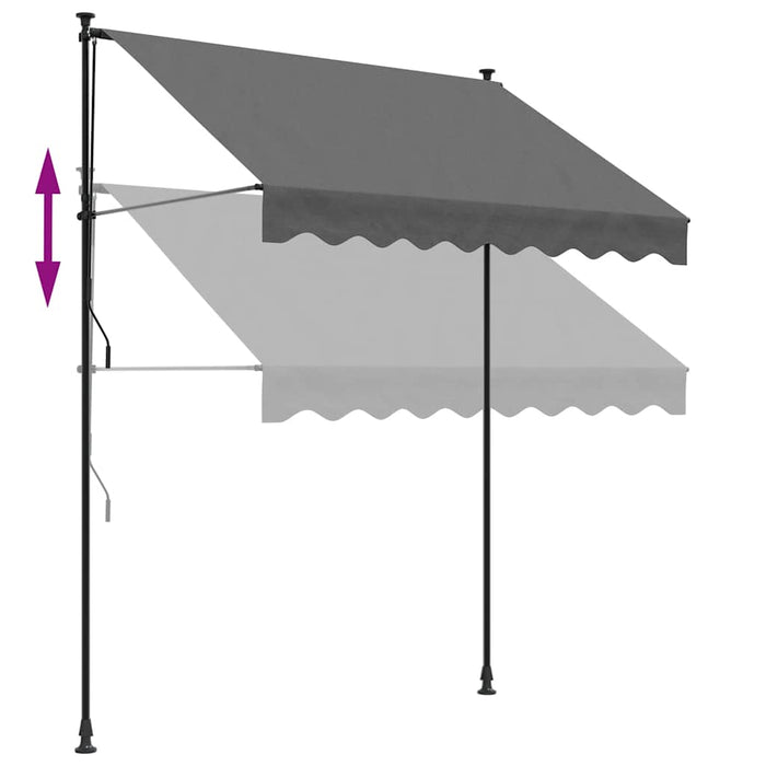 Copertină retractabilă, antracit, 200x150 cm, țesătură și oțel - WALTI WALTI