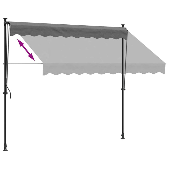Copertină retractabilă, antracit, 250x150 cm, țesătură și oțel - WALTI WALTI