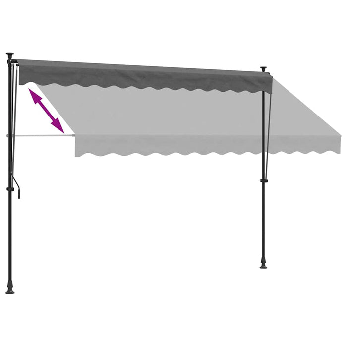 Copertină retractabilă, antracit, 300x150 cm, textil și oțel - WALTI WALTI