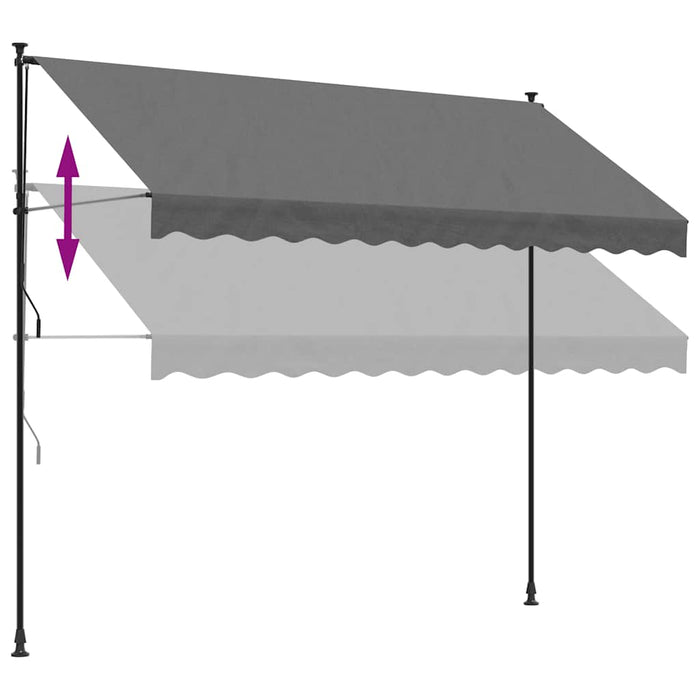 Copertină retractabilă, antracit, 300x150 cm, textil și oțel - WALTI WALTI