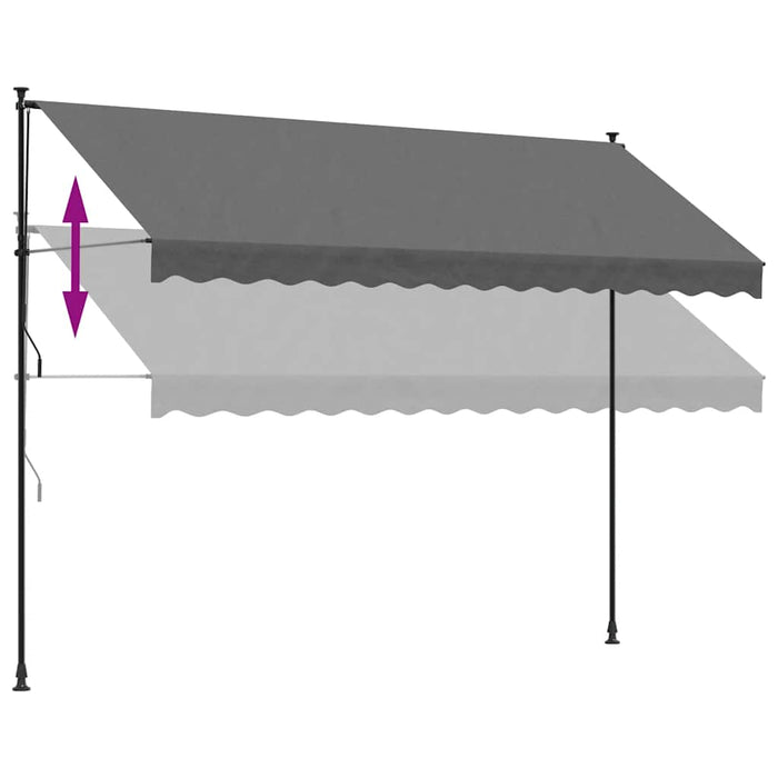 Copertină retractabilă, antracit, 350x150 cm, textil și oțel - WALTI WALTI
