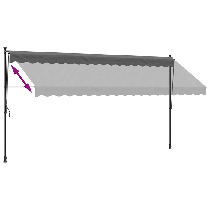 Copertină retractabilă, antracit, 400x150 cm, textil și oțel - WALTI WALTI