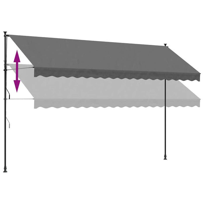 Copertină retractabilă, antracit, 400x150 cm, textil și oțel - WALTI WALTI