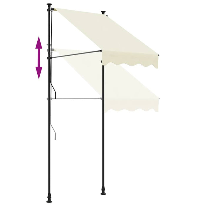 Copertină retractabilă, crem, 100x150 cm, țesătură și oțel - WALTI WALTI