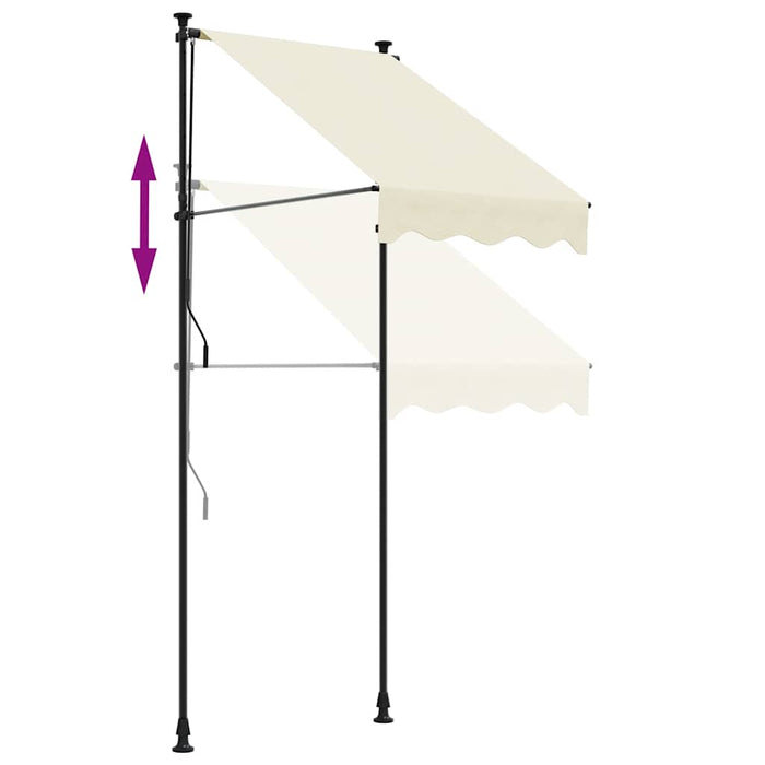 Copertină retractabilă, crem, 150x150 cm, țesătură și oțel - WALTI WALTI