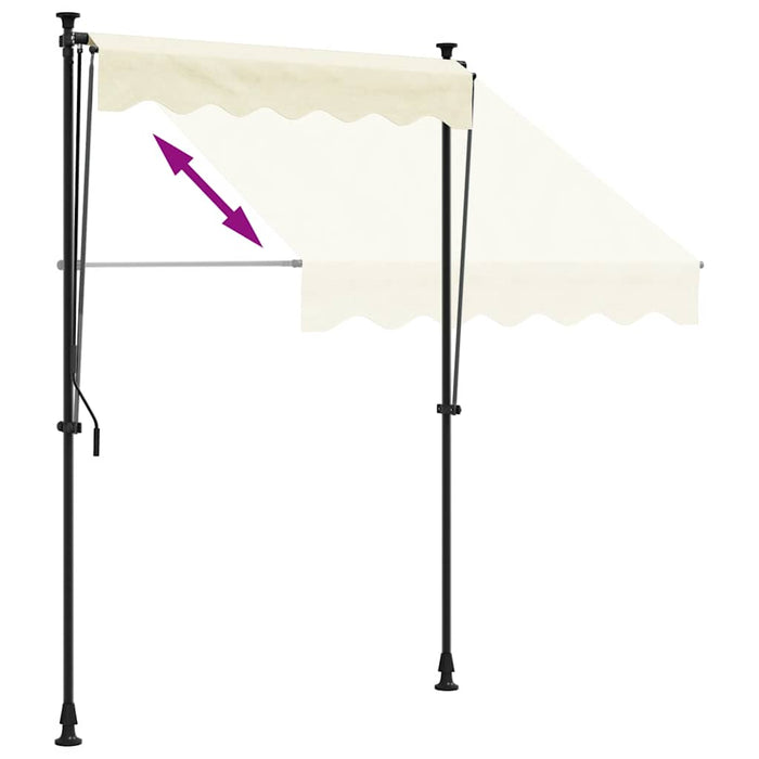Copertină retractabilă, crem, 200x115 cm, țesătură și oțel - WALTI WALTI