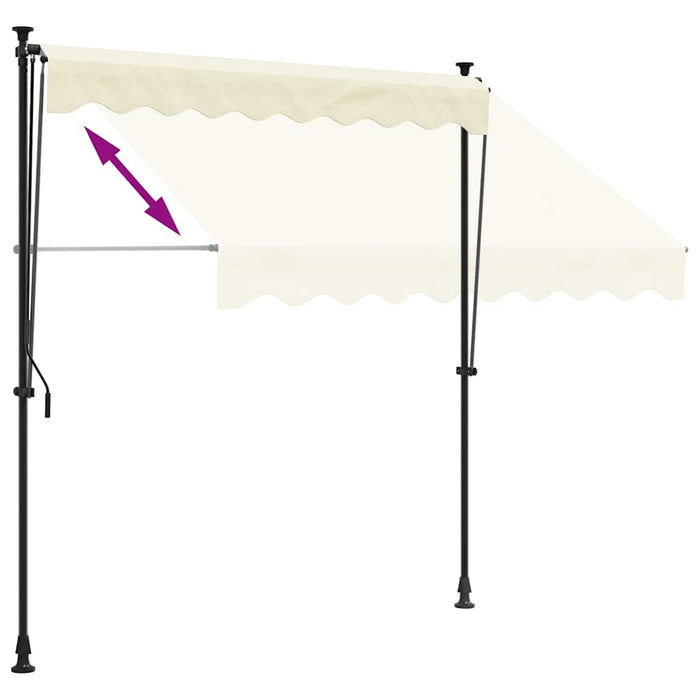 Copertină retractabilă, crem, 250x150 cm, țesătură și oțel - WALTI WALTI