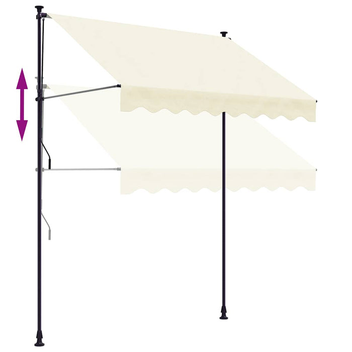 Copertină retractabilă, crem, 250x150 cm, țesătură și oțel - WALTI WALTI