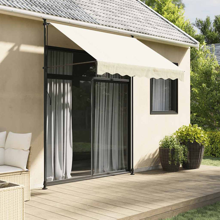 Copertină retractabilă, crem, 250x150 cm, țesătură și oțel - WALTI WALTI
