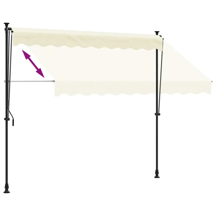 Copertină retractabilă, crem, 300x150 cm, țesătură și oțel - WALTI WALTI