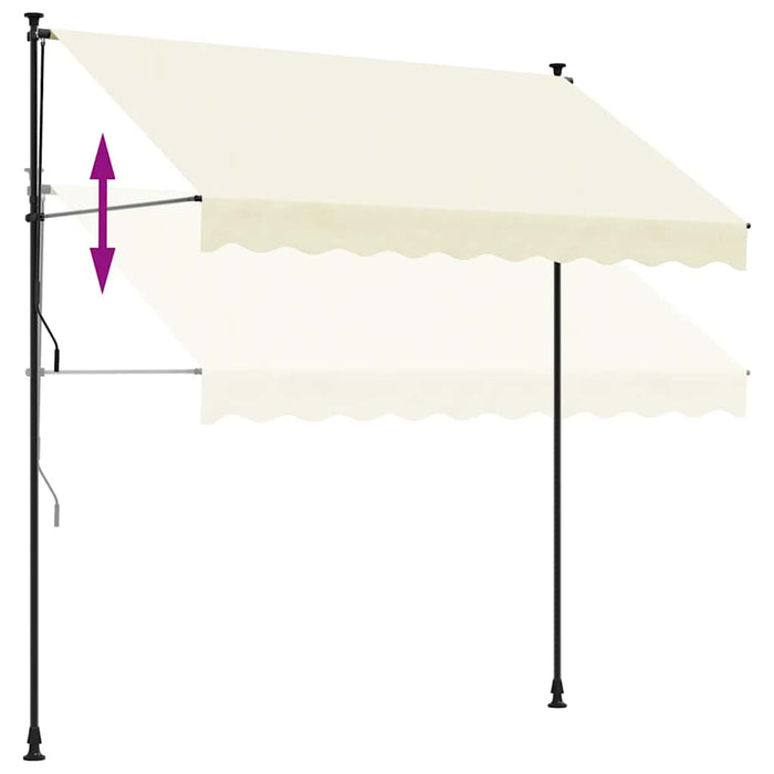 Copertină retractabilă, crem, 300x150 cm, țesătură și oțel - WALTI WALTI