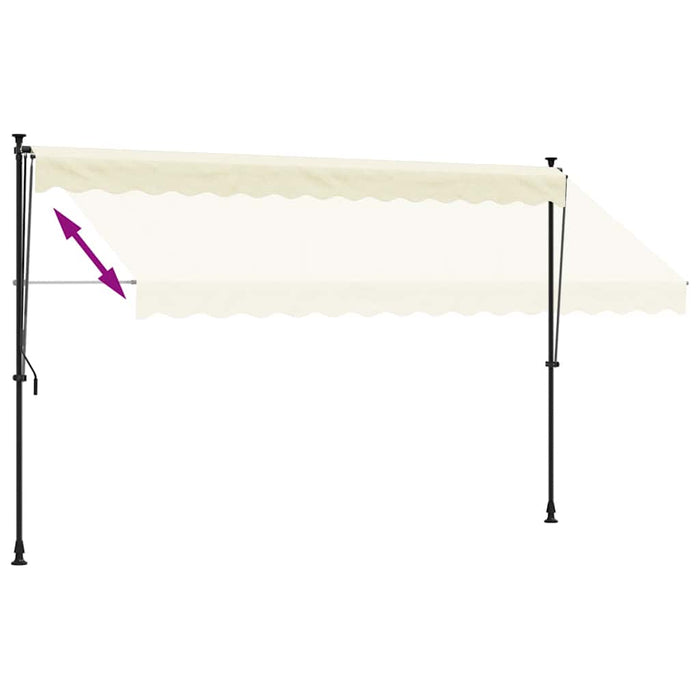 Copertină retractabilă, crem, 350x150 cm, țesătură și oțel - WALTI WALTI
