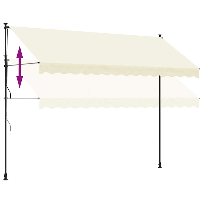 Copertină retractabilă, crem, 350x150 cm, țesătură și oțel - WALTI WALTI