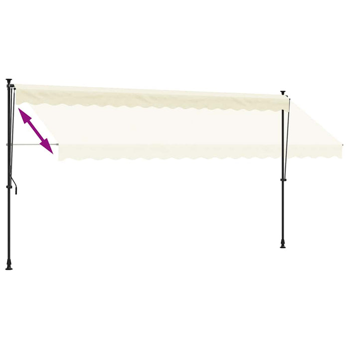 Copertină retractabilă, crem, 400x150 cm, țesătură și oțel - WALTI WALTI