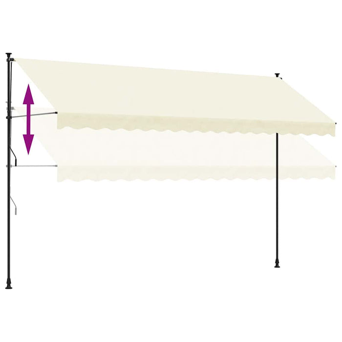 Copertină retractabilă, crem, 400x150 cm, țesătură și oțel - WALTI WALTI