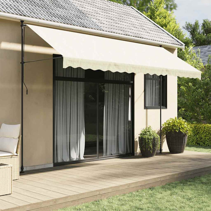 Copertină retractabilă, crem, 400x150 cm, țesătură și oțel - WALTI WALTI