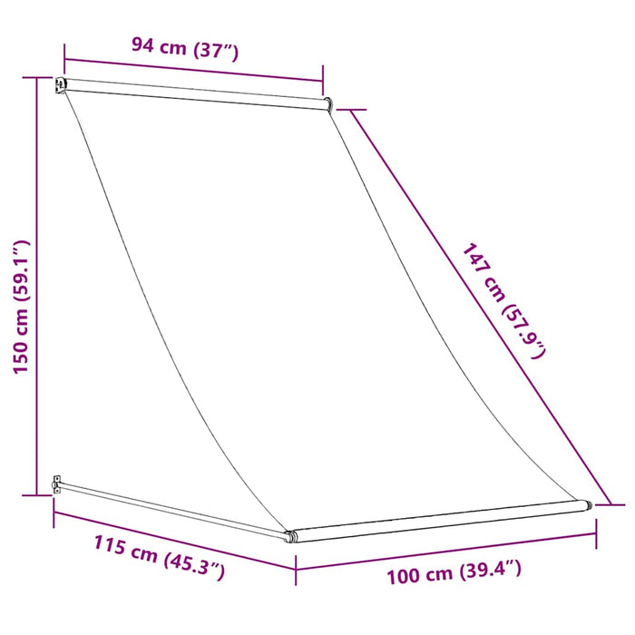 Copertină retractabilă, antracit, 100x150 cm, textil și oțel - WALTI WALTI