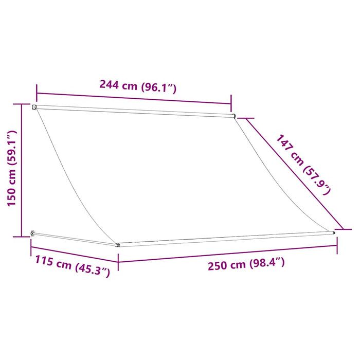 Copertină retractabilă, antracit, 250x150 cm, țesătură și oțel - WALTI WALTI