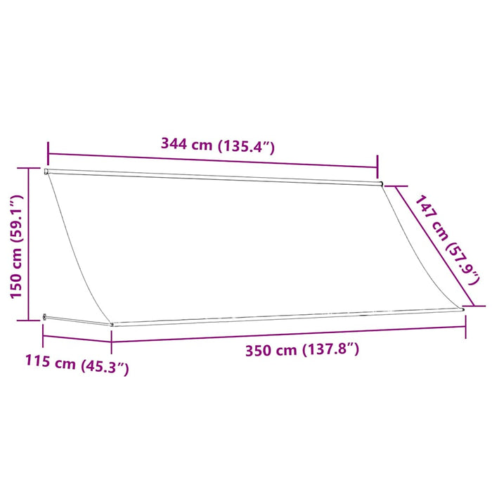 Copertină retractabilă, antracit, 350x150 cm, textil și oțel - WALTI WALTI