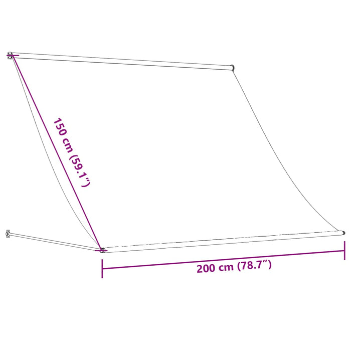 Copertină retractabilă, crem, 200x150 cm, țesătură și oțel WALTI