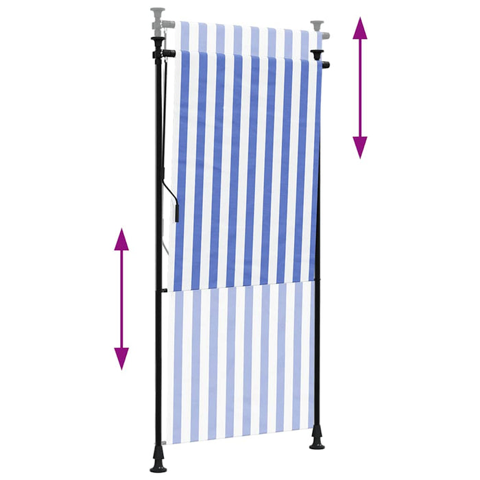 Jaluzea rulou de exterior albastru/alb 100x270 cm țesătură/oțel - WALTI WALTI