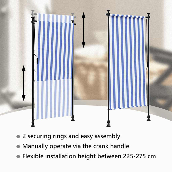 Jaluzea rulou de exterior albastru/alb 100x270 cm țesătură/oțel - WALTI WALTI